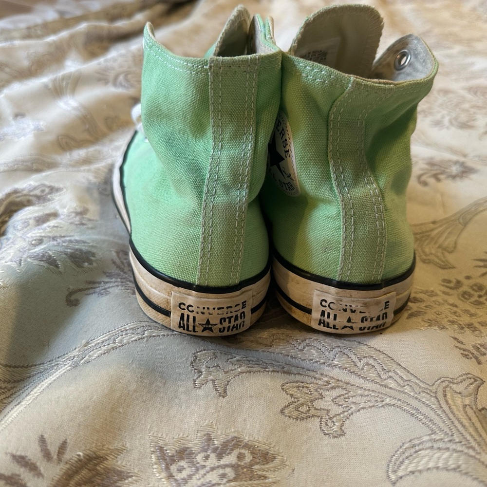 Converse Green High-Top Sneakers Canvas Lace-Up size 8 women’s/size 6 in men’s - Picture 3 of 11